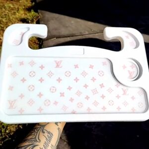 Louis Vuitton White and Pink Travel Tray